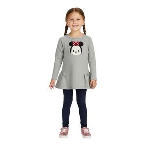 Disney Tsum Tsum Size 5 Minnie Mouse Silver Peplum Sweatshirt Top